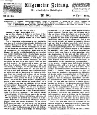 Allgemeine Zeitung Montag 9. April 1832