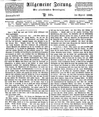 Allgemeine Zeitung Samstag 14. April 1832
