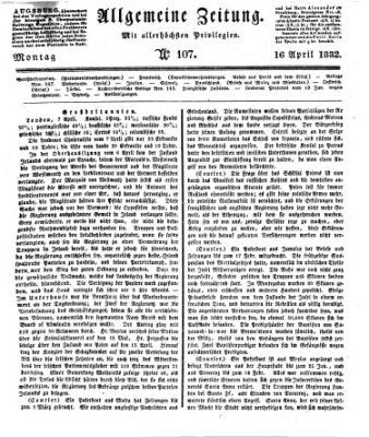 Allgemeine Zeitung Montag 16. April 1832