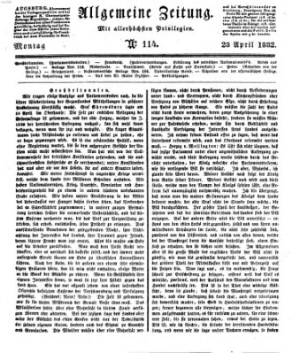 Allgemeine Zeitung Montag 23. April 1832