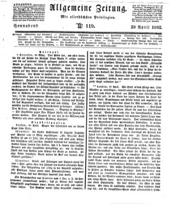 Allgemeine Zeitung Samstag 28. April 1832