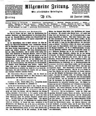 Allgemeine Zeitung Freitag 22. Juni 1832