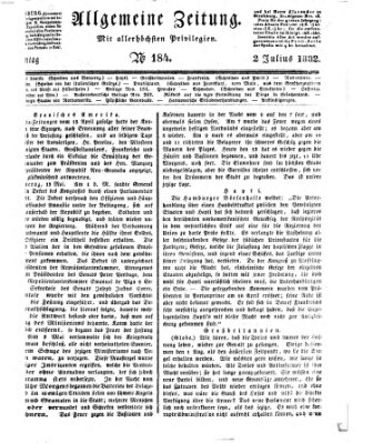 Allgemeine Zeitung Montag 2. Juli 1832