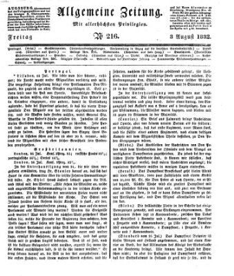 Allgemeine Zeitung Freitag 3. August 1832