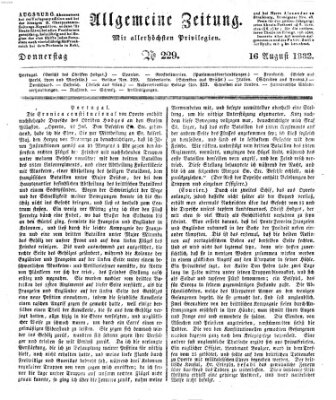 Allgemeine Zeitung Donnerstag 16. August 1832