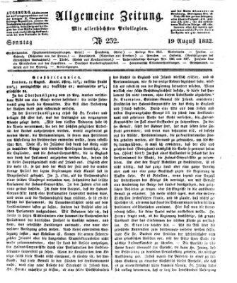 Allgemeine Zeitung Sonntag 19. August 1832