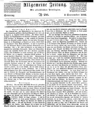 Allgemeine Zeitung Sonntag 2. September 1832