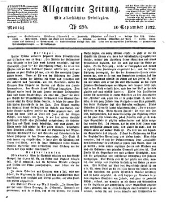 Allgemeine Zeitung Montag 10. September 1832