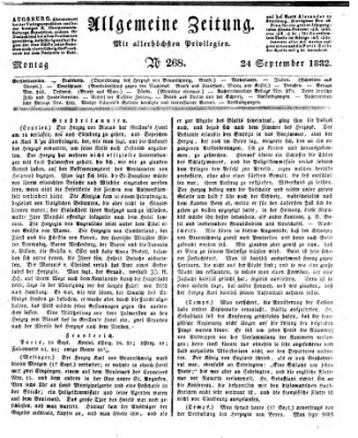 Allgemeine Zeitung Montag 24. September 1832