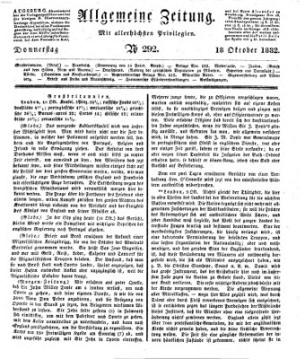 Allgemeine Zeitung Donnerstag 18. Oktober 1832