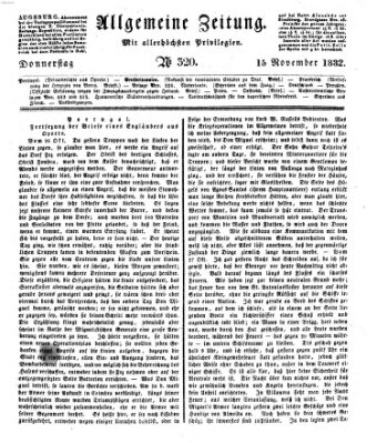 Allgemeine Zeitung Donnerstag 15. November 1832