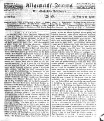 Allgemeine Zeitung Dienstag 12. Februar 1833