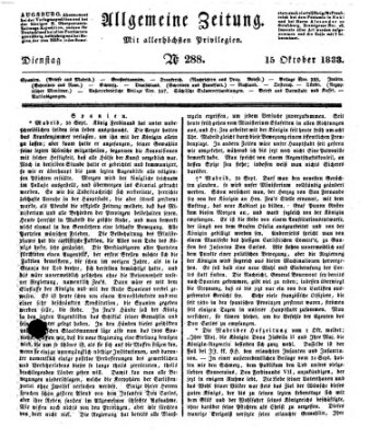 Allgemeine Zeitung Dienstag 15. Oktober 1833