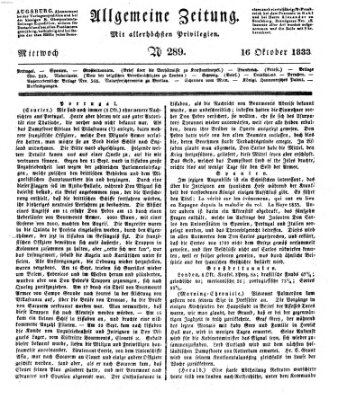 Allgemeine Zeitung Mittwoch 16. Oktober 1833
