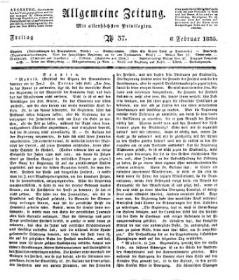Allgemeine Zeitung Freitag 6. Februar 1835
