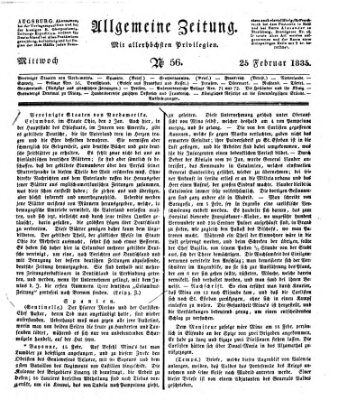 Allgemeine Zeitung Mittwoch 25. Februar 1835