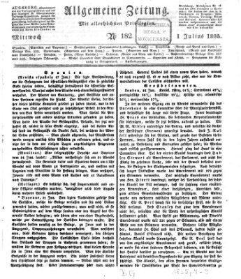 Allgemeine Zeitung Mittwoch 1. Juli 1835