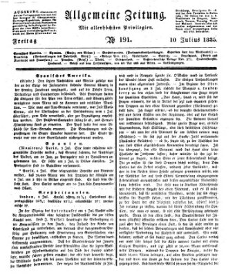 Allgemeine Zeitung Freitag 10. Juli 1835