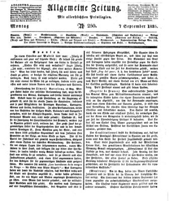 Allgemeine Zeitung Montag 7. September 1835
