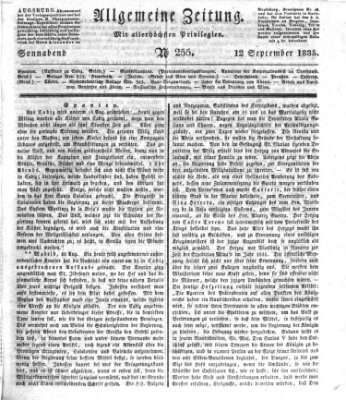 Allgemeine Zeitung Samstag 12. September 1835