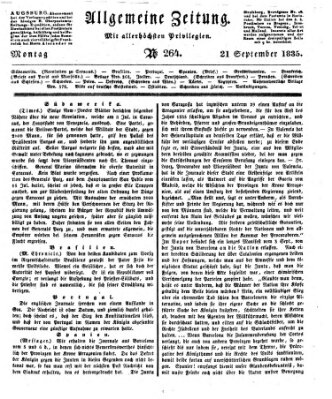 Allgemeine Zeitung Montag 21. September 1835