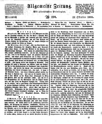 Allgemeine Zeitung Mittwoch 21. Oktober 1835