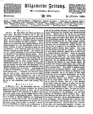 Allgemeine Zeitung Sonntag 25. Oktober 1835