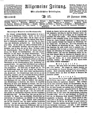 Allgemeine Zeitung Mittwoch 27. Januar 1836