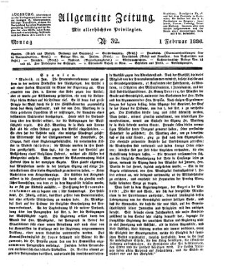 Allgemeine Zeitung Montag 1. Februar 1836