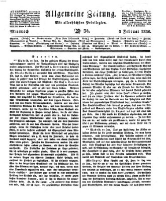 Allgemeine Zeitung Mittwoch 3. Februar 1836