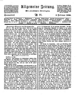 Allgemeine Zeitung Samstag 6. Februar 1836