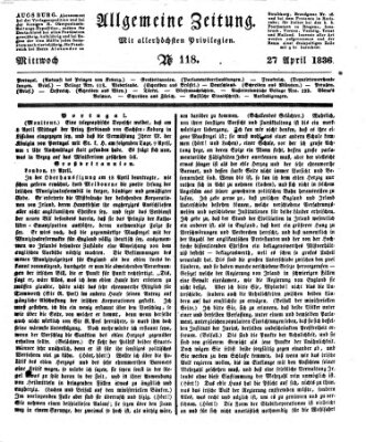 Allgemeine Zeitung Mittwoch 27. April 1836