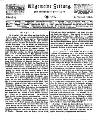 Allgemeine Zeitung Dienstag 5. Juli 1836
