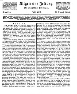 Allgemeine Zeitung Dienstag 23. August 1836