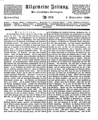 Allgemeine Zeitung Donnerstag 8. September 1836