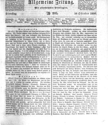 Allgemeine Zeitung Dienstag 18. Oktober 1836
