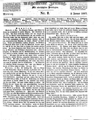 Allgemeine Zeitung Montag 2. Januar 1837