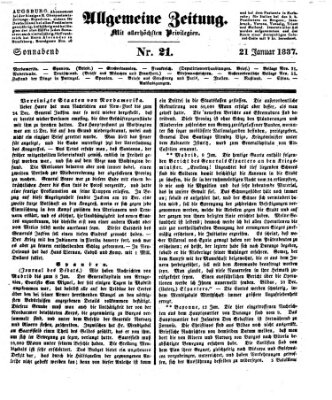 Allgemeine Zeitung Samstag 21. Januar 1837