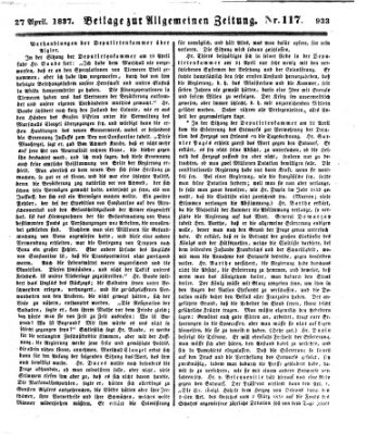 Allgemeine Zeitung Donnerstag 27. April 1837