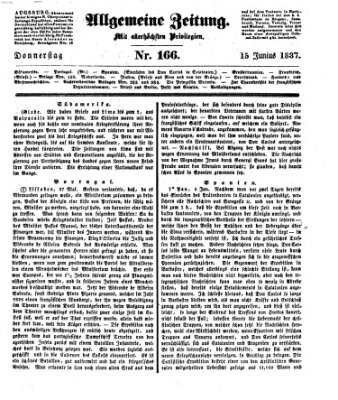 Allgemeine Zeitung Donnerstag 15. Juni 1837