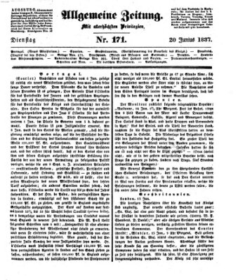 Allgemeine Zeitung Dienstag 20. Juni 1837
