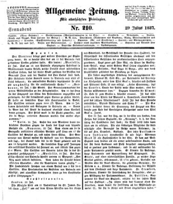 Allgemeine Zeitung Samstag 29. Juli 1837