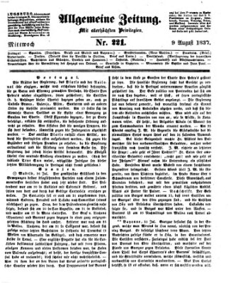 Allgemeine Zeitung Mittwoch 9. August 1837