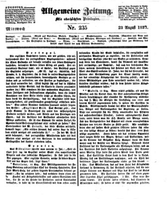 Allgemeine Zeitung Mittwoch 23. August 1837