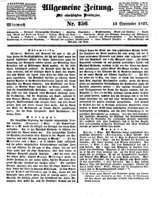 Allgemeine Zeitung Mittwoch 13. September 1837