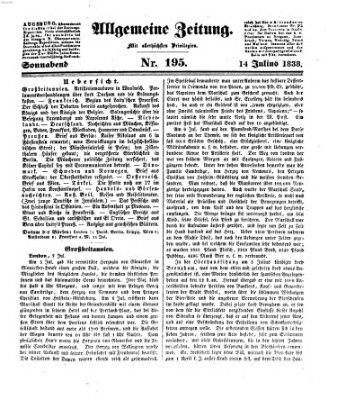 Allgemeine Zeitung Samstag 14. Juli 1838