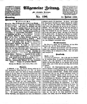 Allgemeine Zeitung Sonntag 15. Juli 1838