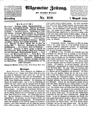 Allgemeine Zeitung Dienstag 7. August 1838