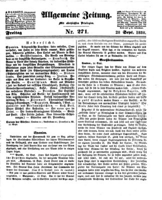 Allgemeine Zeitung Freitag 28. September 1838