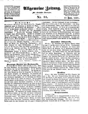 Allgemeine Zeitung Freitag 11. Januar 1839
